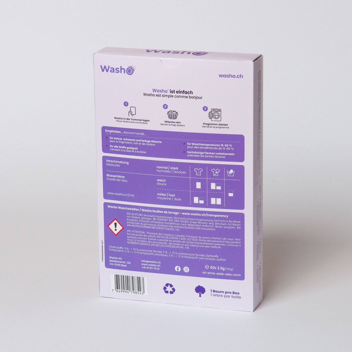 Washo Waschstreifen Lavendel 3 Boxen - washo.ch