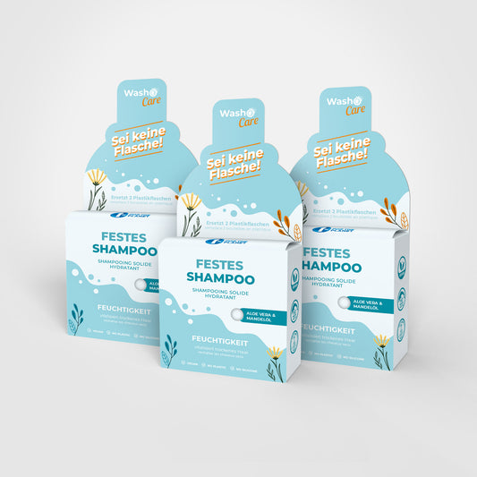 3 Washo Care festes Shampoo Feuchtigkeit