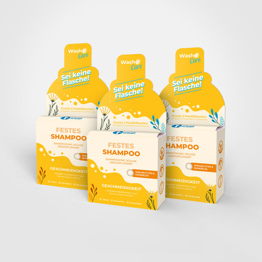 3 Washo Care festes Shampoo Geschmeidigkeit