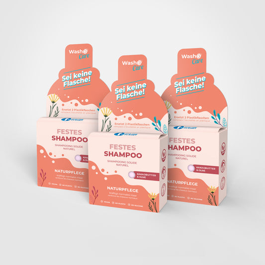 3 Washo Care festes Shampoo Naturpflege