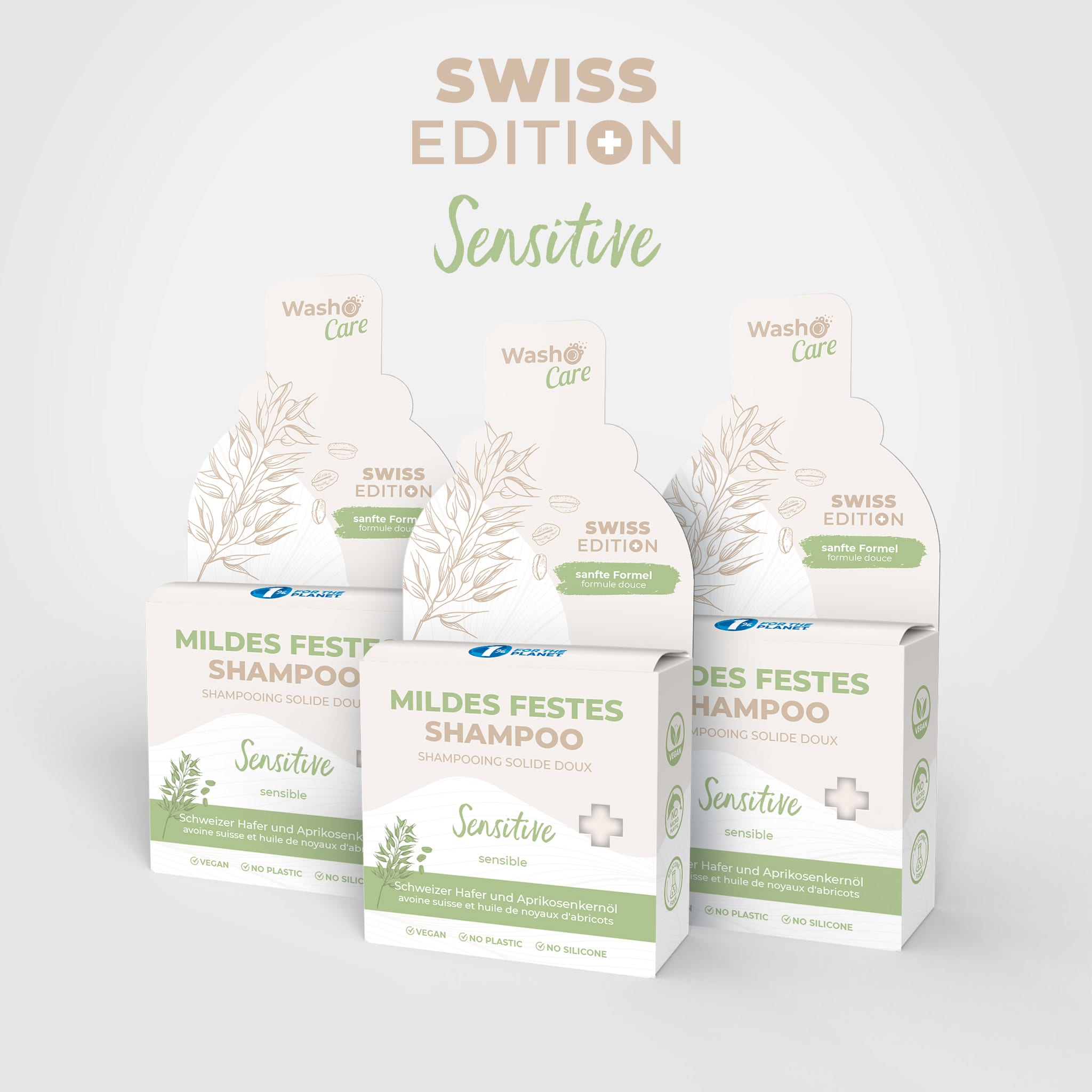 3 Washo Care Swiss Edition Shampoo solido delicato Sensitive