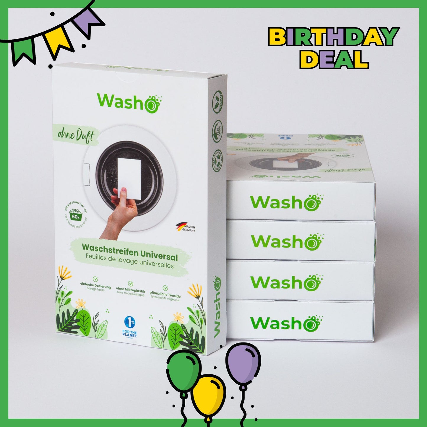 Washo bandes lavantes sans parfum 5 boites