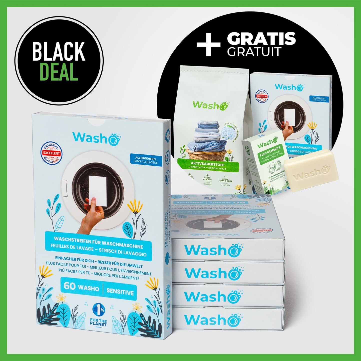 Washo Waschstreifen Sensitive 5 Boxen