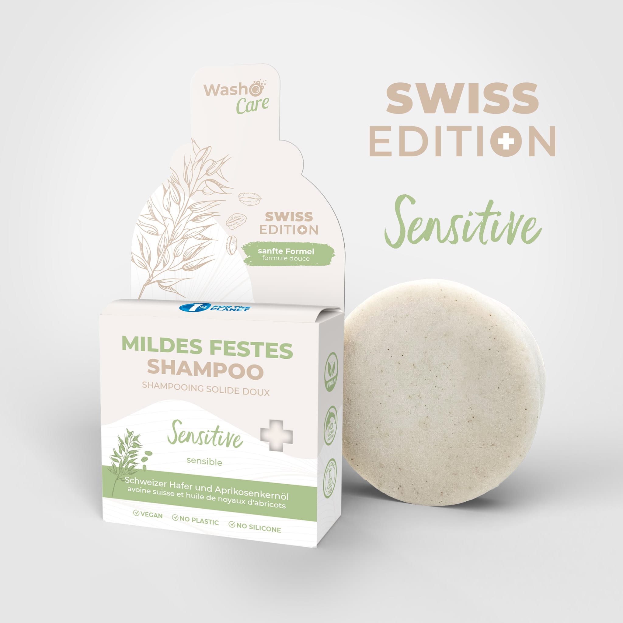 Washo Care Swiss Edition Shampooing solide doux Sensitive