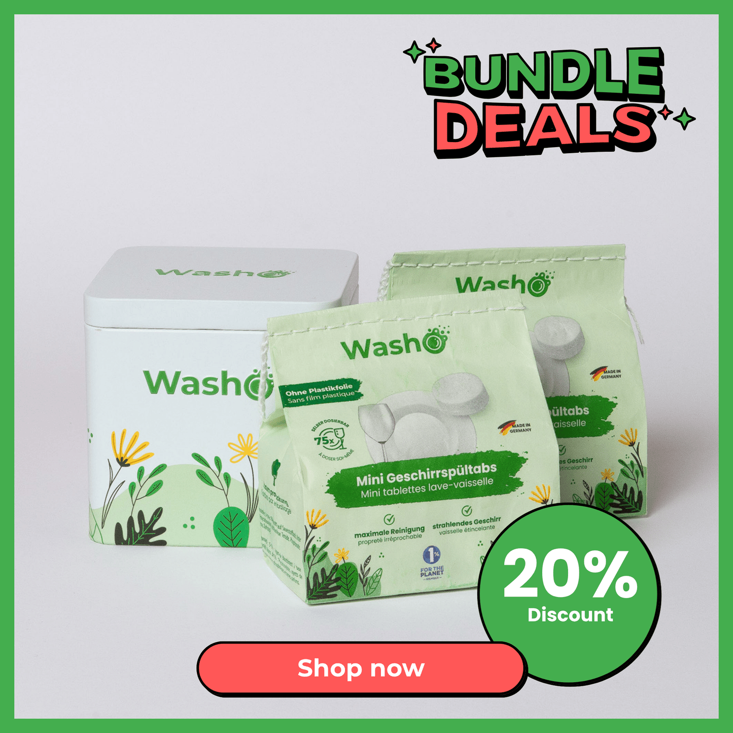 Washo Mini Geschirrspültabs Set - washo.ch