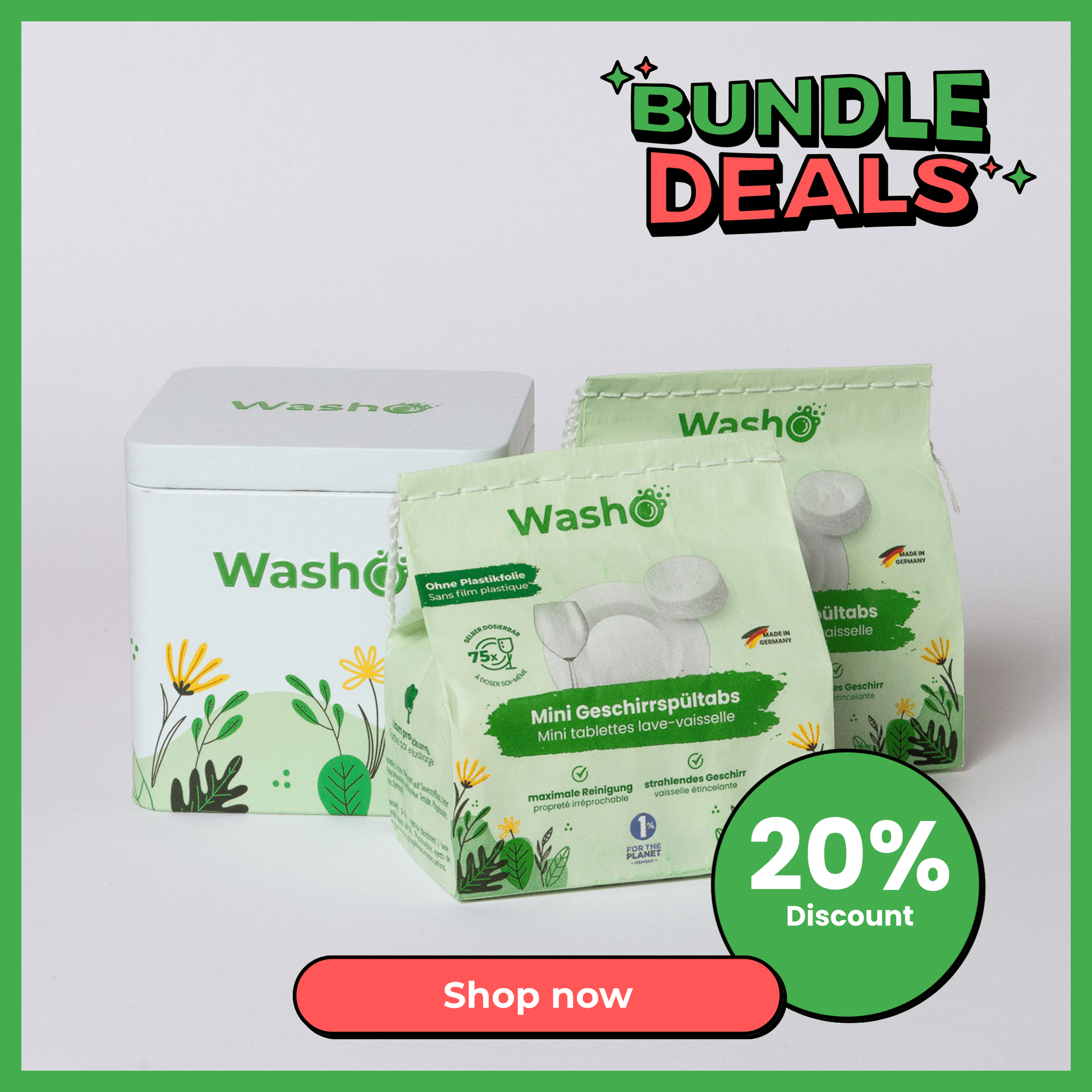 Washo Mini Geschirrspültabs Set - washo.ch