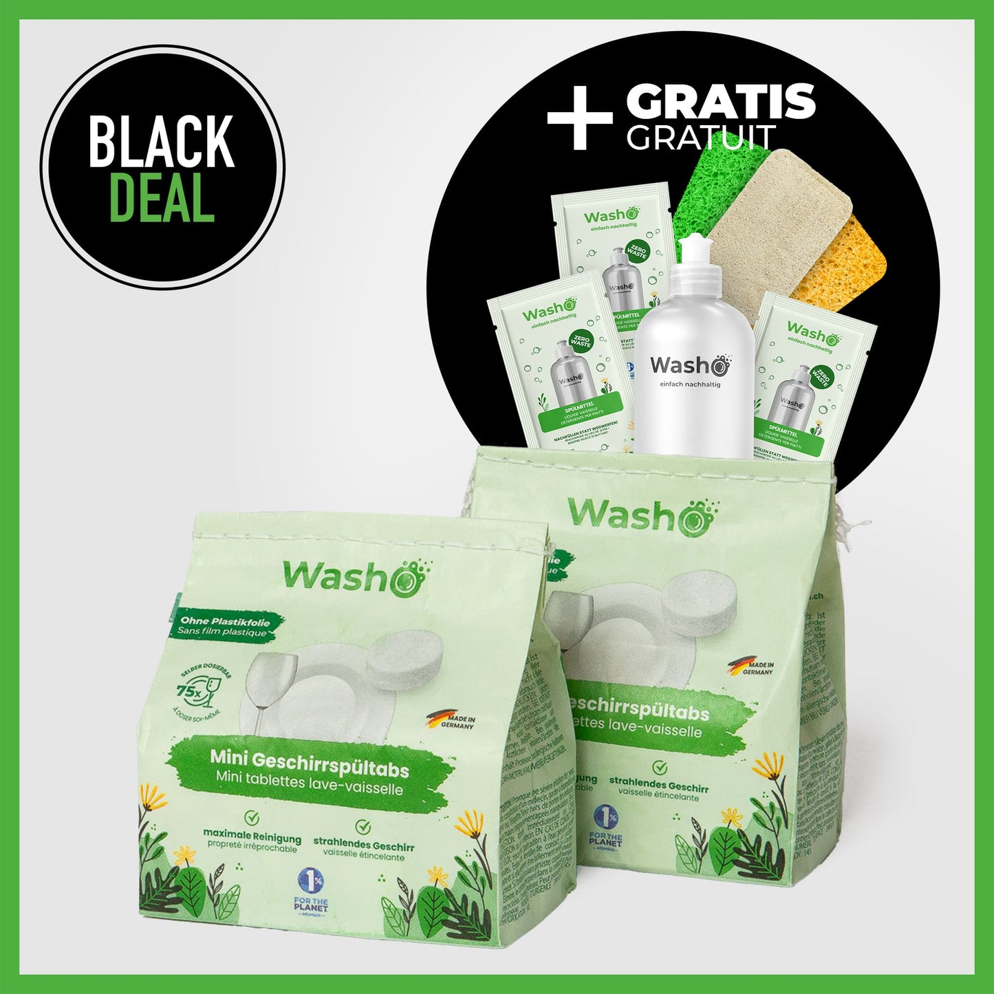 Washo Mini Geschirrspültabs 2 Pack - washo.ch