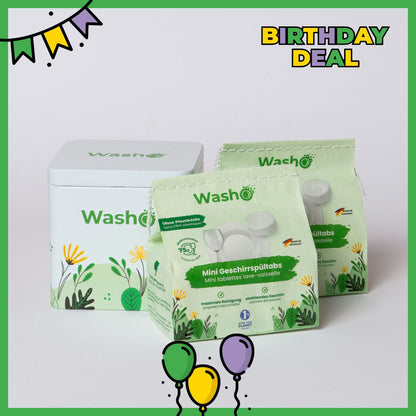 Washo Mini Geschirrspültabs Set - washo.ch