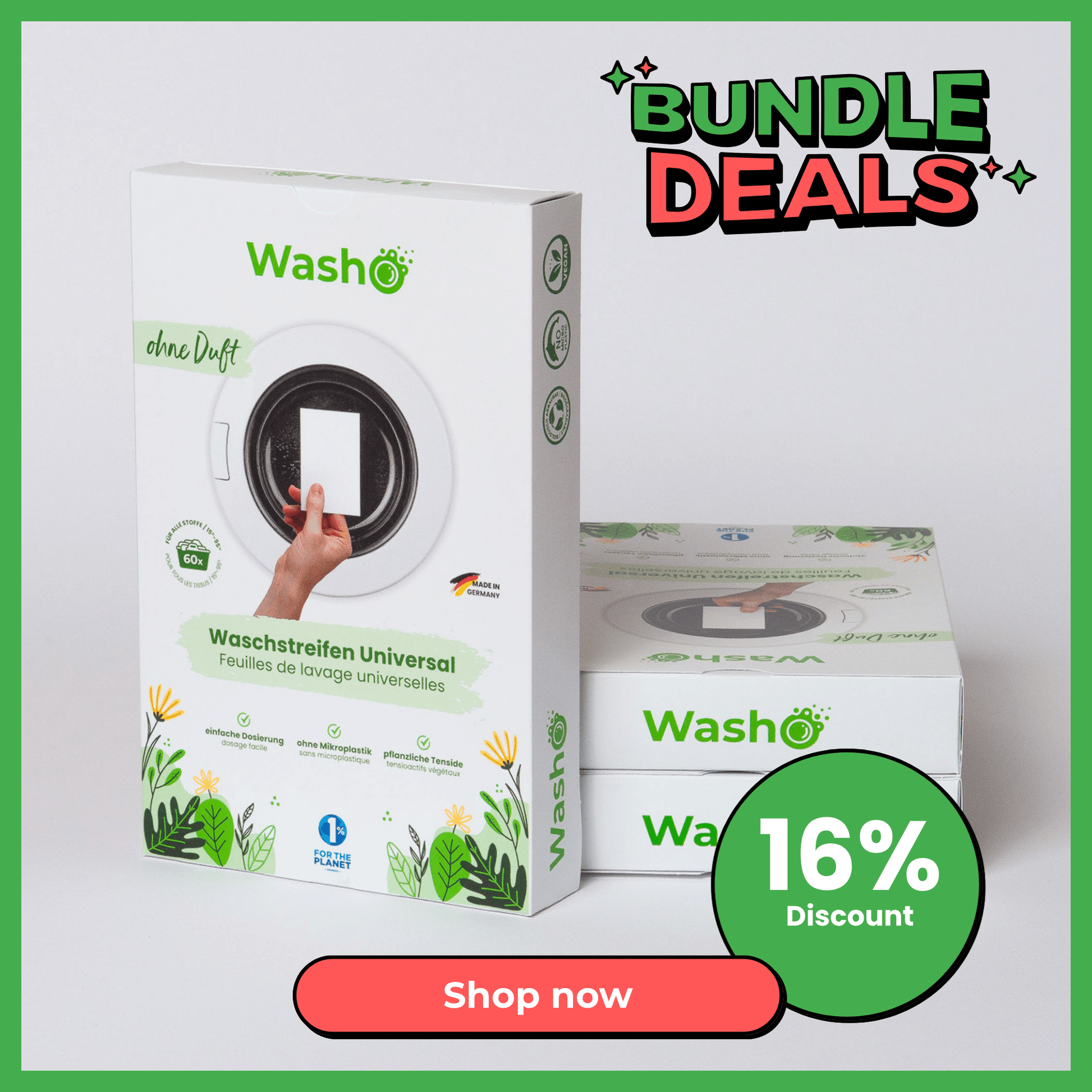 Washo Waschstreifen ohne Duft 3 Boxen - washo.ch