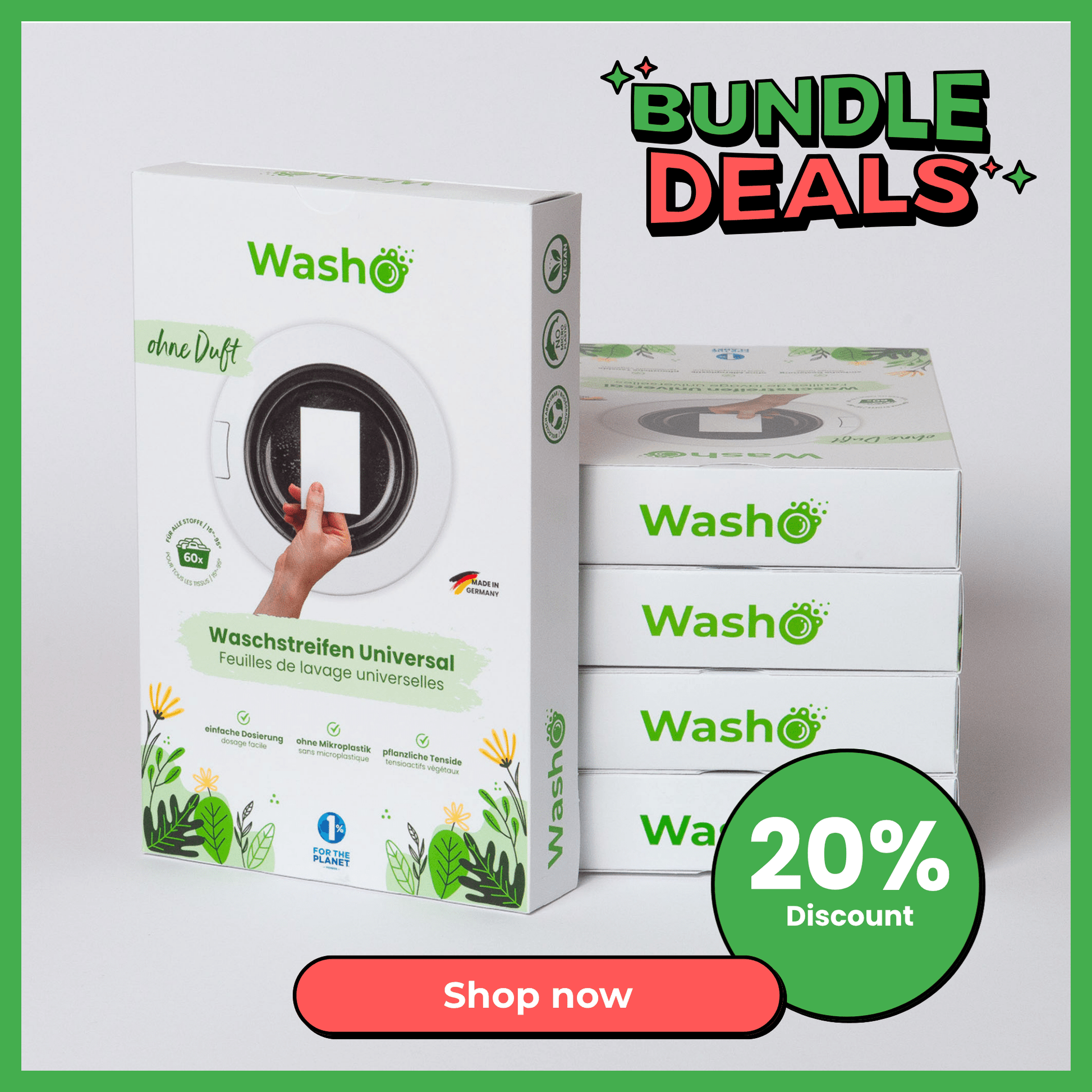 Washo Waschstreifen ohne Duft 5 Boxen - washo.ch