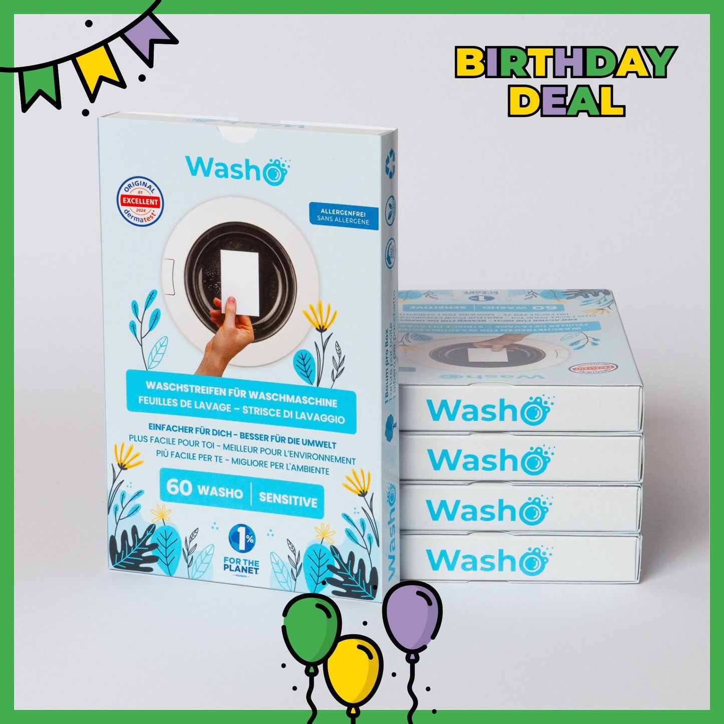 Washo Waschstreifen Sensitive 5 Boxen - washo.ch