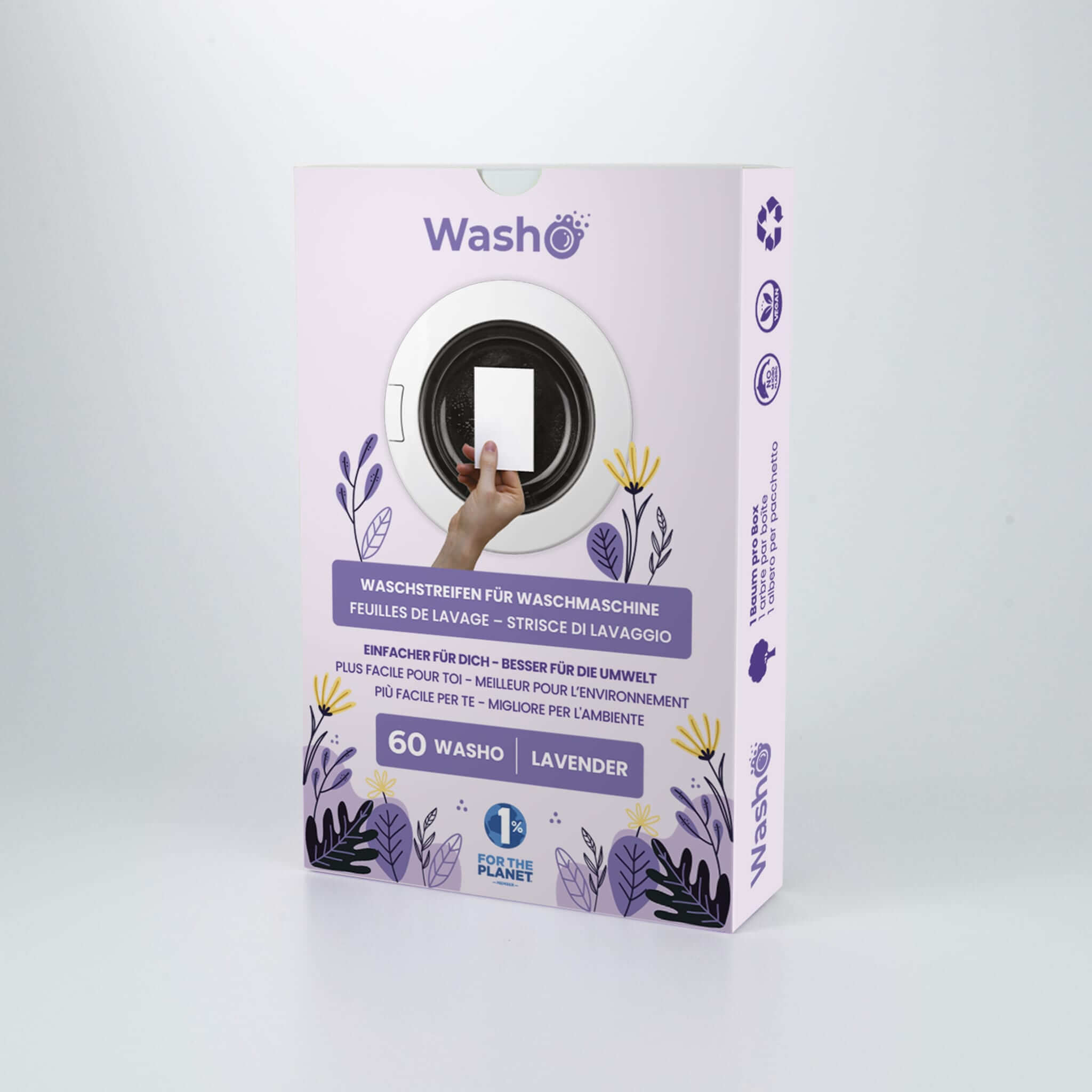 1 Box mit 60 Washo-Waschstreifen Lavendel - washo.ch