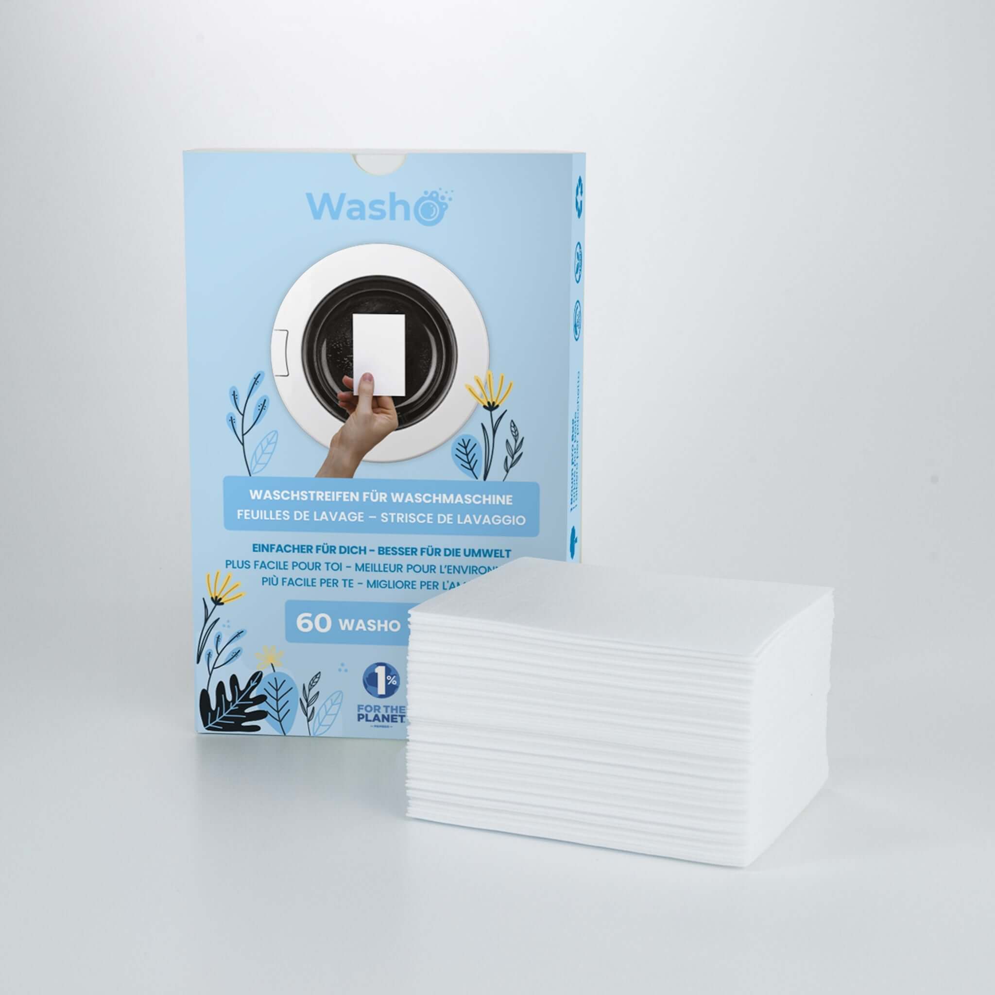 1 Box mit 60 Washo-Waschstreifen Soft - washo.ch
