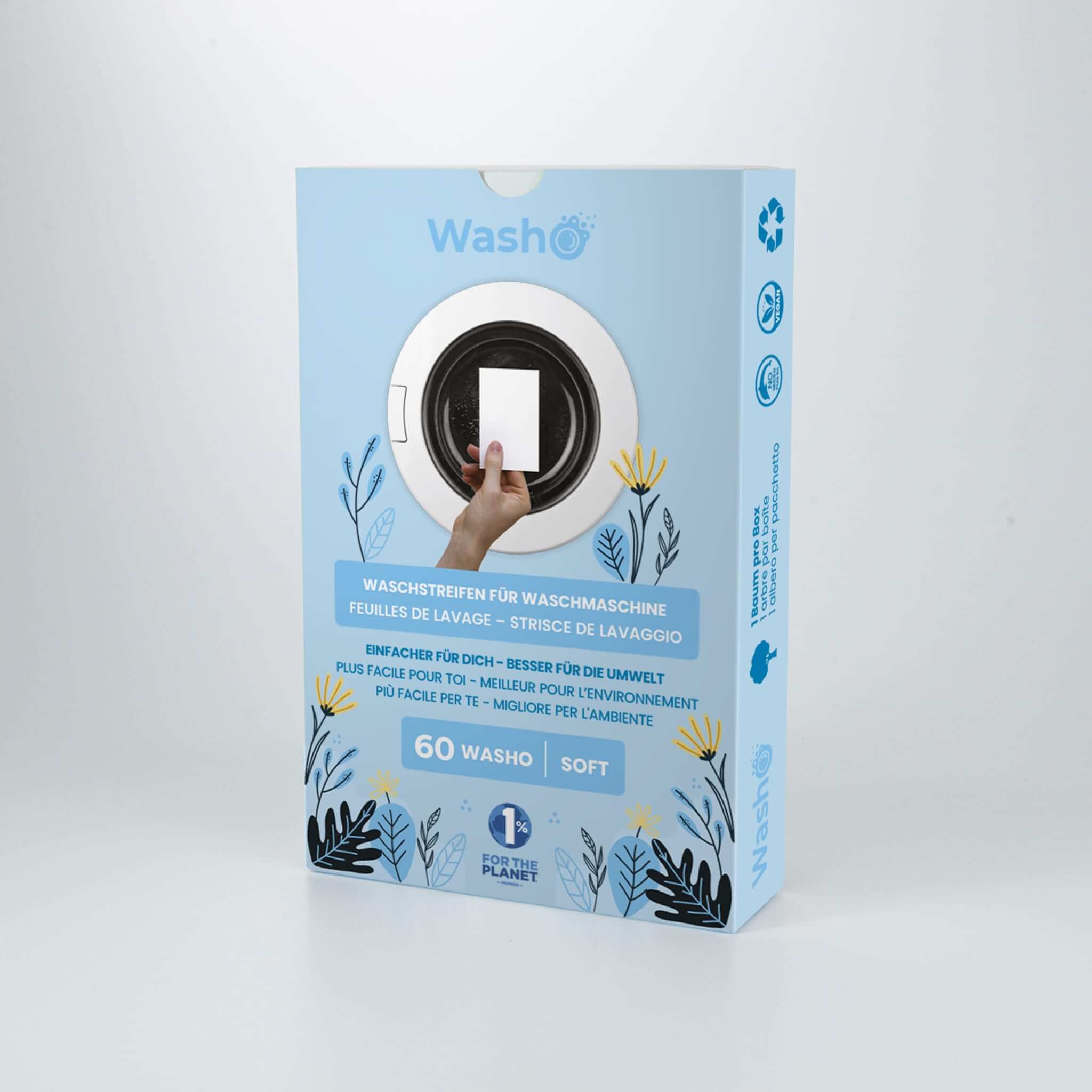 1 Box mit 60 Washo-Waschstreifen Soft - washo.ch