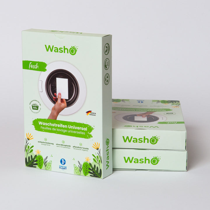 3 Boxen mit total 180 Washo-Waschstreifen Fresh Breeze - washo.ch