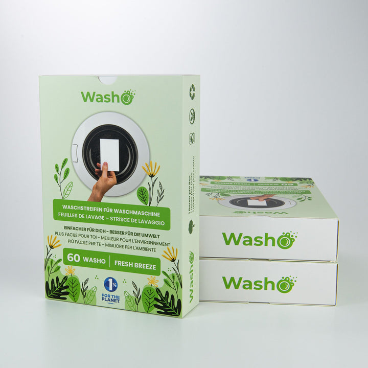 3 Boxen mit total 180 Washo-Waschstreifen Fresh Breeze - washo.ch