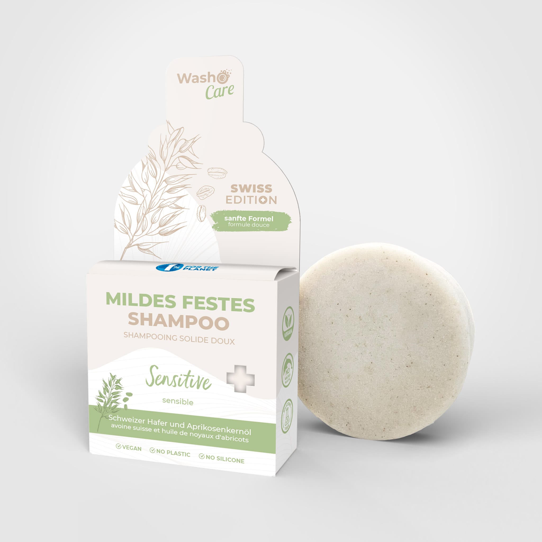 3 Washo Care Swiss Edition Mildes Festes Shampoo Sensitive - washo.ch