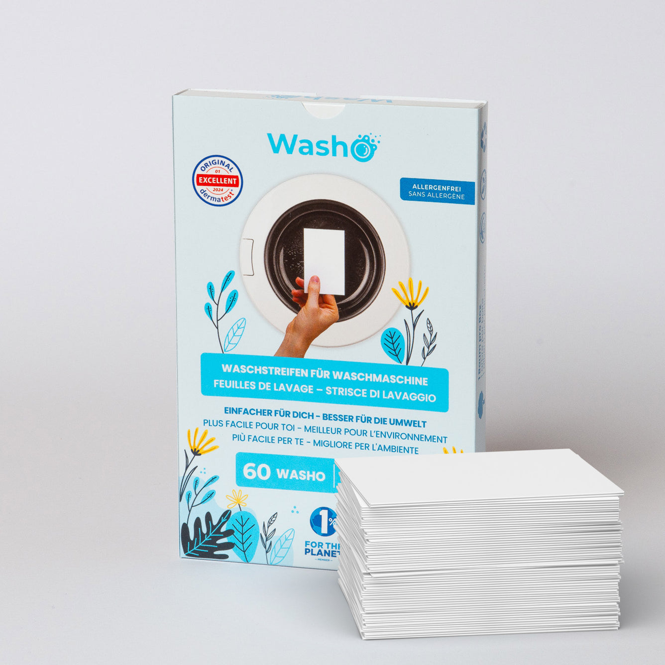 5 Boxen mit total 300 Washo-Waschstreifen Soft - washo.ch