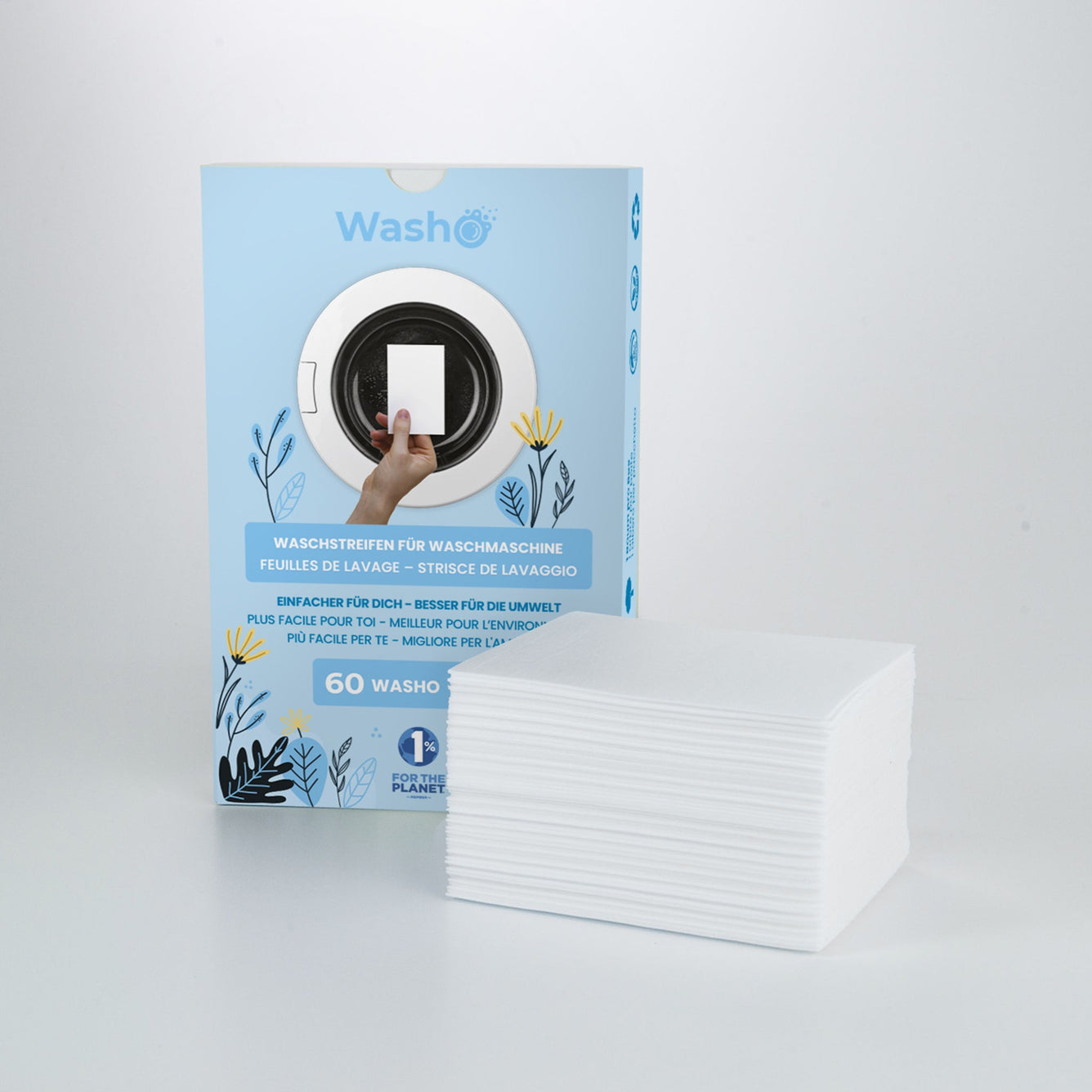 5 Boxen mit total 300 Washo-Waschstreifen Soft - washo.ch